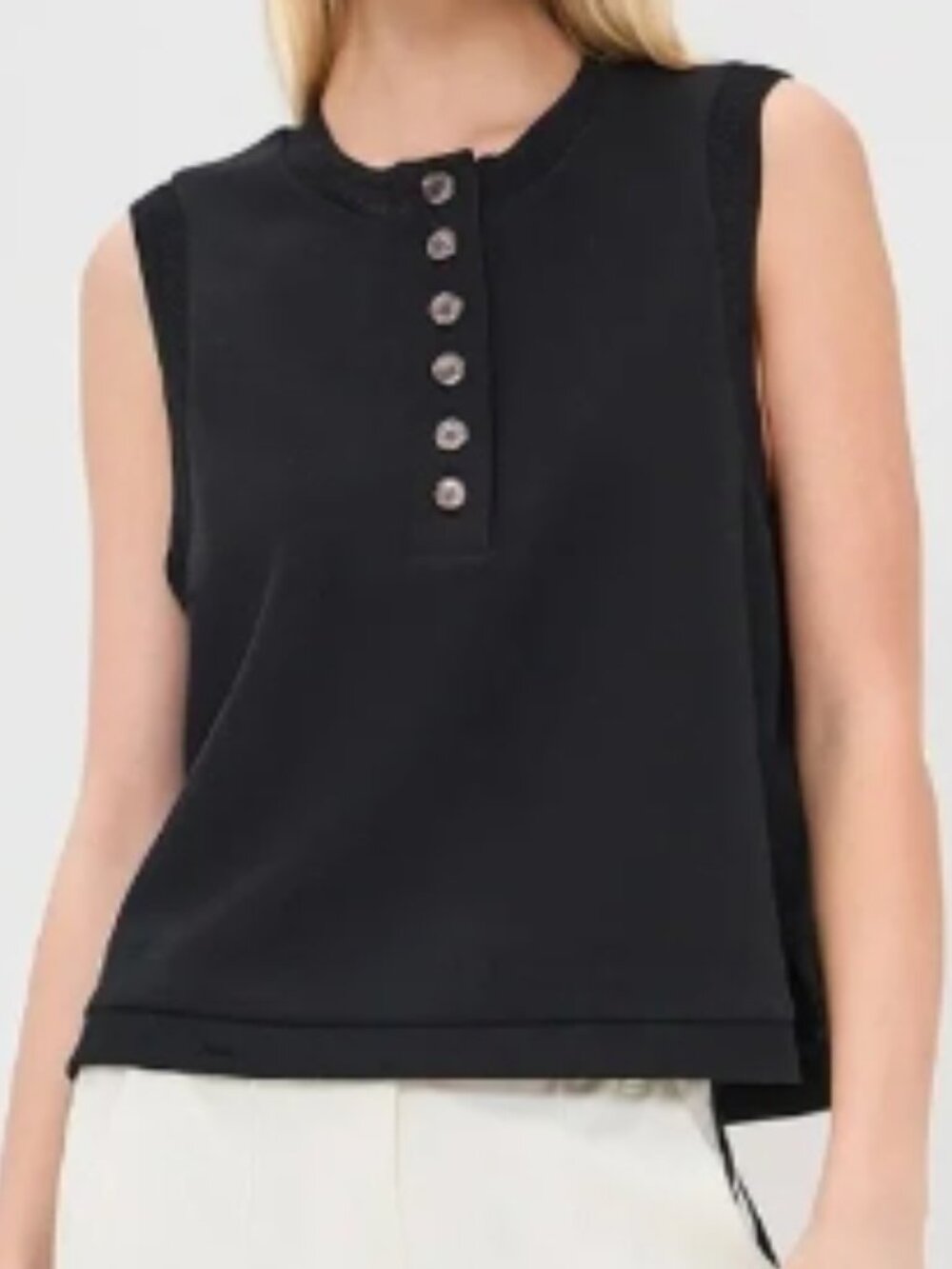 NWT Varley Marla Button Placket Tank, Sleeveless Top, DoubleSoft - Womens Small
